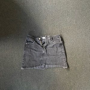 Black mini jean loft skirt